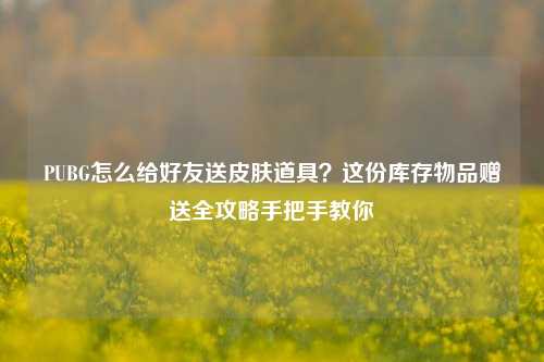 PUBG怎么给好友送皮肤道具？这份库存物品赠送全攻略手把手教你