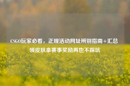 CSGO玩家必看，正规活动网址辨别指南+汇总 领皮肤拿赛事奖励再也不踩坑