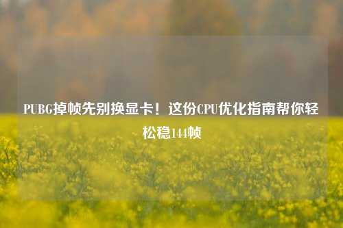PUBG掉帧先别换显卡！这份CPU优化指南帮你轻松稳144帧