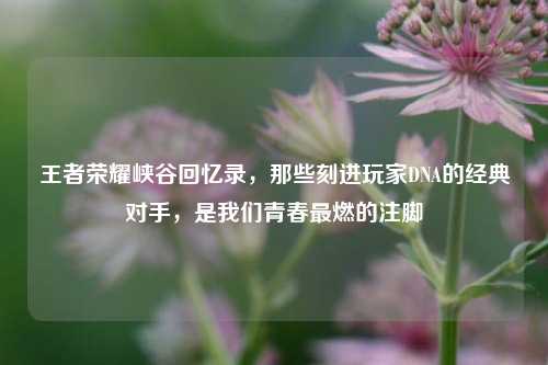 王者荣耀峡谷回忆录,那些刻进玩家DNA的经典对手,是我们青春最燃的注脚