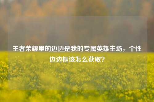 王者荣耀里的边边是我的专属英雄主场,个性边边框该怎么获取?