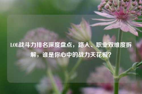 LOL战斗力排名深度盘点,路人、职业双维度拆解,谁是你心中的战力天花板?