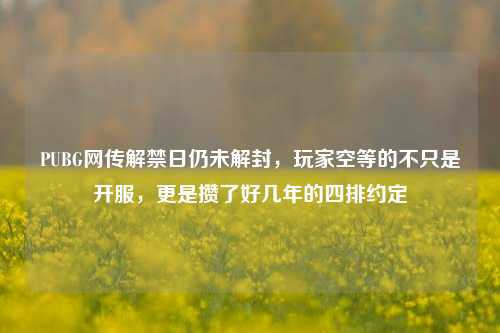 PUBG网传解禁日仍未解封，玩家空等的不只是开服，更是攒了好几年的四排约定