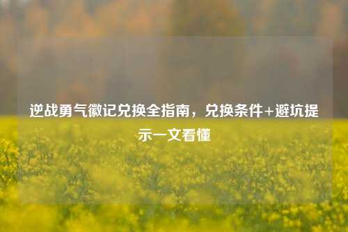 逆战勇气徽记兑换全指南,兑换条件+避坑提示一文看懂