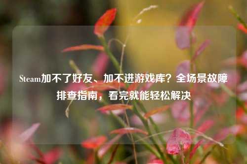 Steam加不了好友、加不进游戏库？全场景故障排查指南，看完就能轻松解决