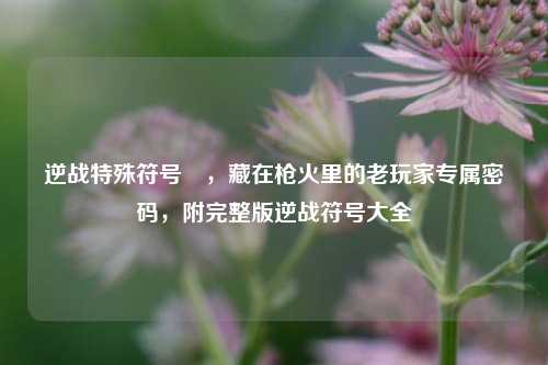 逆战特殊符号亀,藏在枪火里的老玩家专属密码,附完整版逆战符号大全