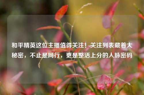 和平精英这位主播值得关注！关注列表藏着大秘密，不止是同行，更是整活上分的人脉密码