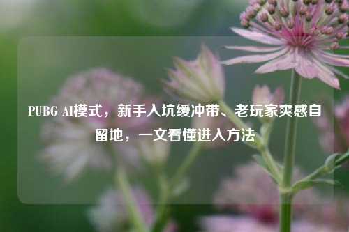 PUBG AI模式，新手入坑缓冲带、老玩家爽感自留地，一文看懂进入方法
