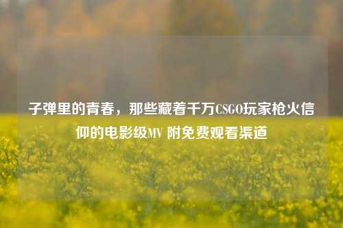 子弹里的青春，那些藏着千万CSGO玩家枪火信仰的电影级MV 附免费观看渠道