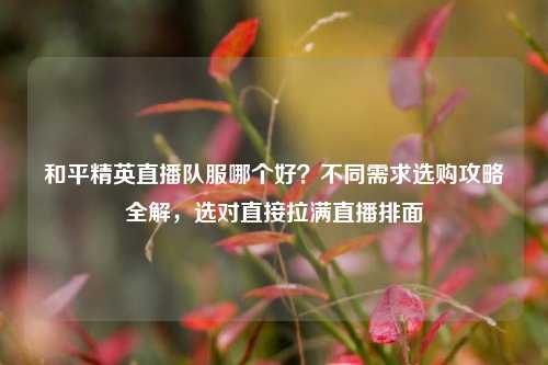 和平精英直播队服哪个好？不同需求选购攻略全解，选对直接拉满直播排面
