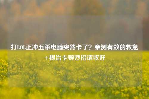 打LOL正冲五杀电脑突然卡了？亲测有效的救急+根治卡顿妙招请收好