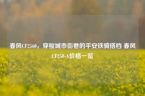 春风CF2560,穿梭城市街巷的平安铁骑搭档 春风CF250-A价格一览