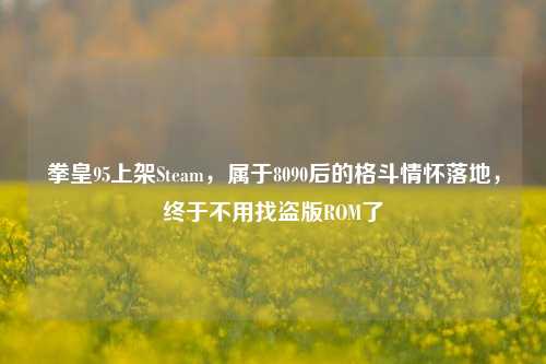 拳皇95上架Steam，属于8090后的格斗情怀落地，终于不用找盗版ROM了