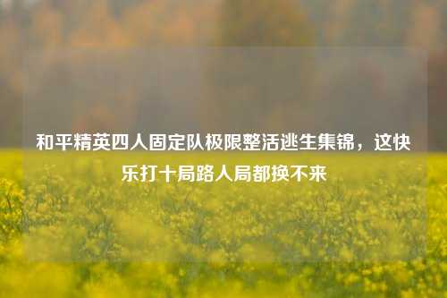 和平精英四人固定队极限整活逃生集锦，这快乐打十局路人局都换不来