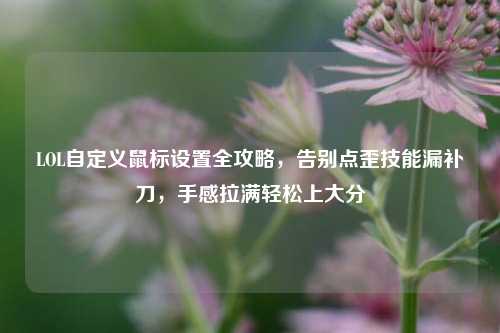 LOL自定义鼠标设置全攻略，告别点歪技能漏补刀，手感拉满轻松上大分