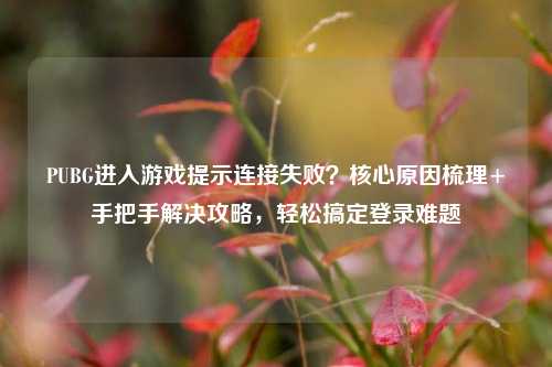 PUBG进入游戏提示连接失败？核心原因梳理+手把手解决攻略，轻松搞定登录难题