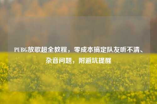 PUBG放歌超全教程，零成本搞定队友听不清、杂音问题，附避坑提醒