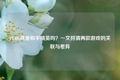 PUBG就是和平精英吗？一文捋清两款游戏的关联与差异