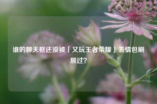 谁的聊天框还没被「又玩王者荣耀」表情包刷屏过？
