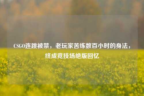 CSGO连跳被禁,老玩家苦练数百小时的身法,终成竞技场绝版回忆