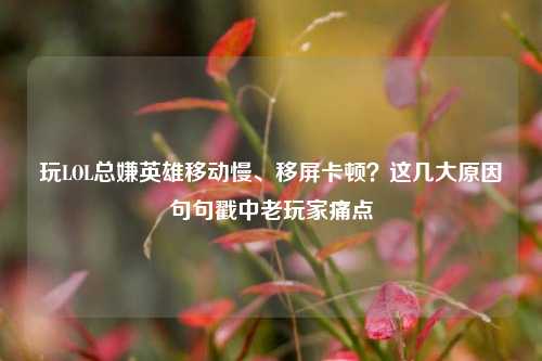 玩LOL总嫌英雄移动慢、移屏卡顿？这几大原因句句戳中老玩家痛点