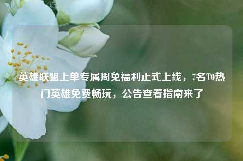 英雄联盟上单专属周免福利正式上线，7名T0热门英雄免费畅玩，公告查看指南来了