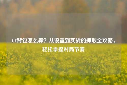 CF背包怎么弄？从设置到实战的抓取全攻略，轻松拿捏对局节奏