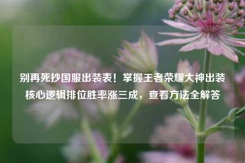 别再死抄国服出装表！掌握王者荣耀大神出装核心逻辑排位胜率涨三成，查看方法全解答