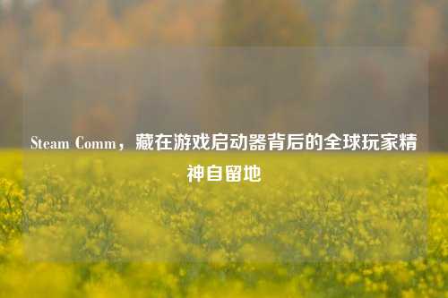 Steam Comm，藏在游戏启动器背后的全球玩家精神自留地