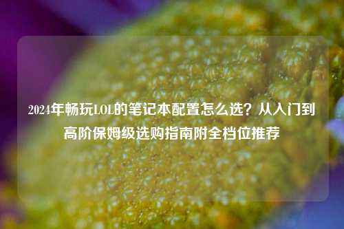 2024年畅玩LOL的笔记本配置怎么选？从入门到高阶保姆级选购指南附全档位推荐
