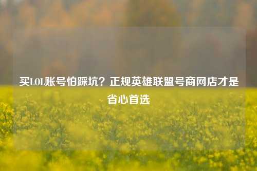 买LOL账号怕踩坑?正规英雄联盟号商网店才是省心首选