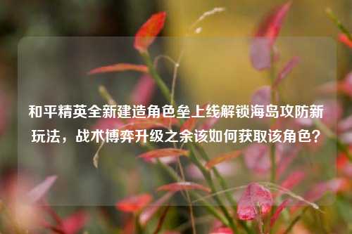和平精英全新建造角色垒上线解锁海岛攻防新玩法，战术博弈升级之余该如何获取该角色？