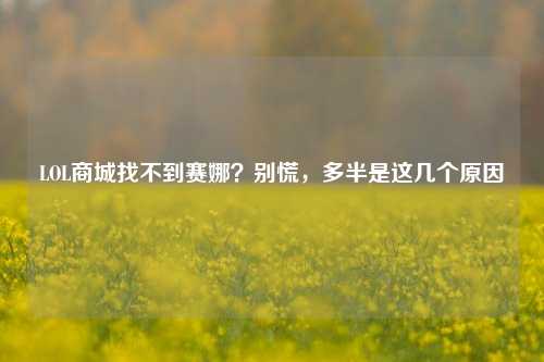 LOL商城找不到赛娜？别慌，多半是这几个原因