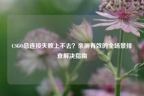 CSGO总连接失败上不去？亲测有效的全场景排查解决指南