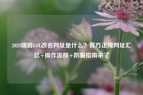 2024端游LOL改名网址是什么？官方正规网址汇总+操作流程+防骗指南来了