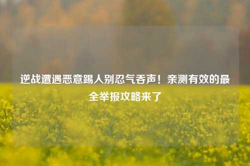 逆战遭遇恶意踢人别忍气吞声！亲测有效的最全举报攻略来了