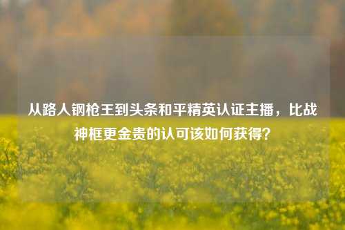 从路人钢枪王到头条和平精英认证主播，比战神框更金贵的认可该如何获得？