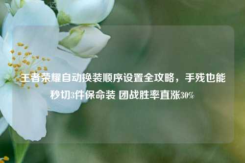 王者荣耀自动换装顺序设置全攻略，手残也能秒切3件保命装 团战胜率直涨30%