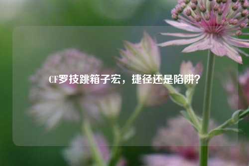 CF罗技跳箱子宏，捷径还是陷阱？