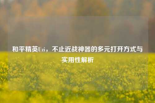 和平精英Uzi，不止近战神器的多元打开方式与实用性解析