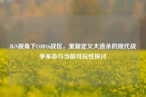 IGN视角下COD16战区，重新定义大逃杀的现代战争革命与当前可玩性探讨