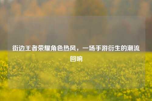 街边王者荣耀角色热风，一场手游衍生的潮流回响