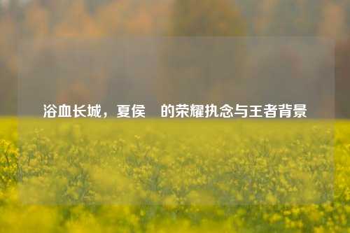浴血长城，夏侯惇的荣耀执念与王者背景