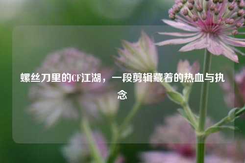螺丝刀里的CF江湖，一段剪辑藏着的热血与执念