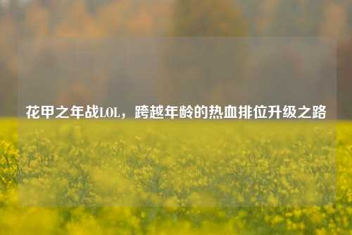 花甲之年战LOL，跨越年龄的热血排位升级之路
