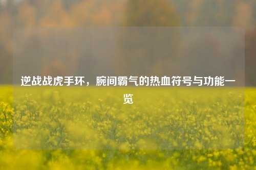 逆战战虎手环，腕间霸气的热血符号与功能一览