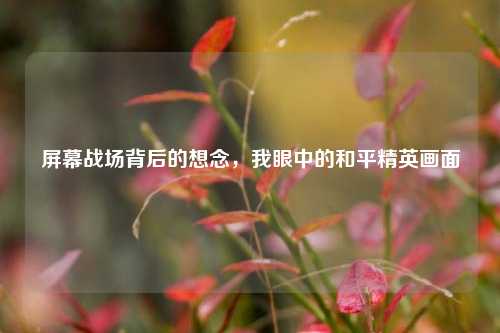 屏幕战场背后的想念,我眼中的和平精英画面
