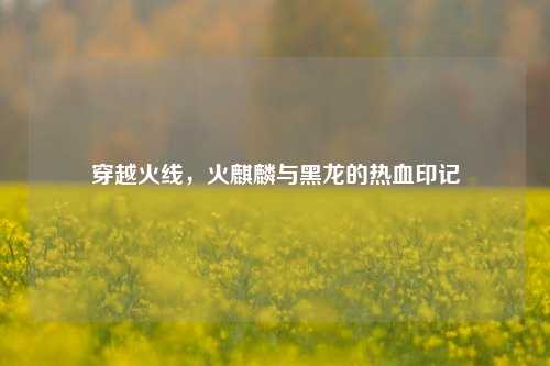 穿越火线，火麒麟与黑龙的热血印记