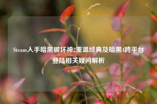Steam入手暗黑破坏神2重温经典及暗黑4跨平台登陆相关疑问解析